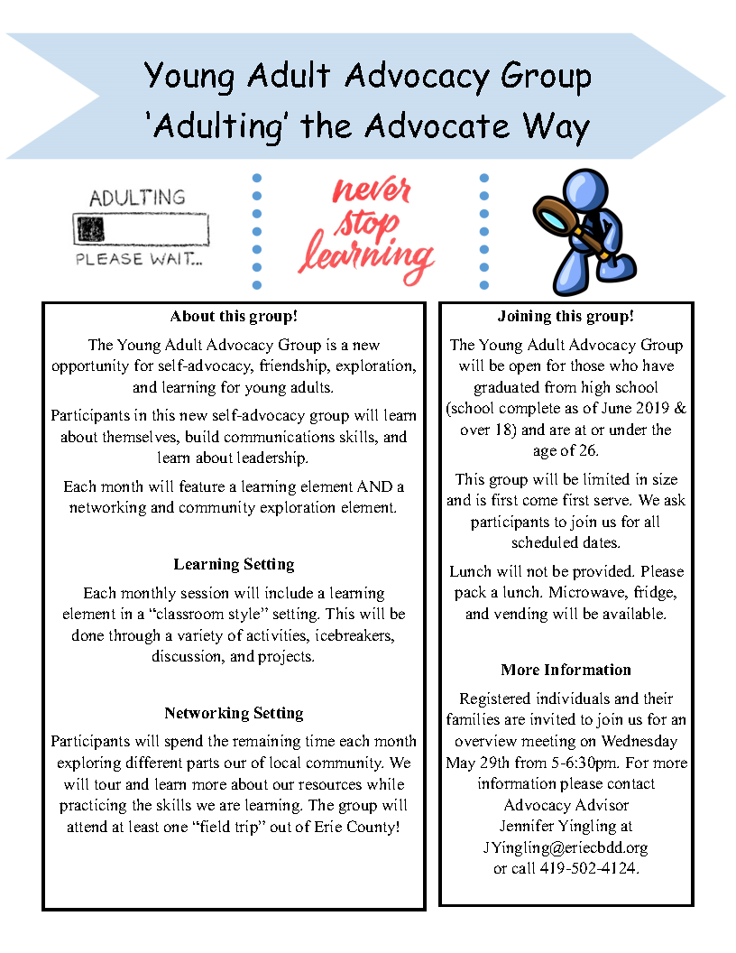 Young Adult Advocacy Group 'Adulting' the Advocate Way