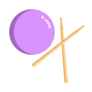 ball and drumsticks