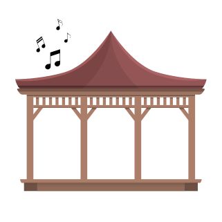 gazebo and musical notes