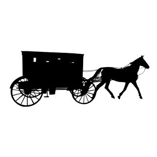 Outline of an Amish horse and buggy