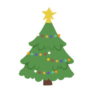Christmas tree covered in colorful lights with a star on top