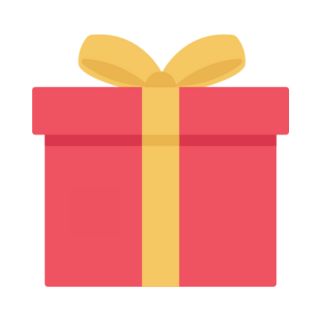 Red gift box with gold ribbon