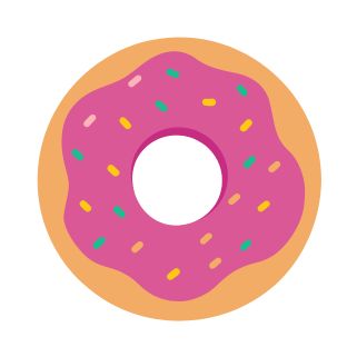 Donut with pink frosting and multicolored sprinkles