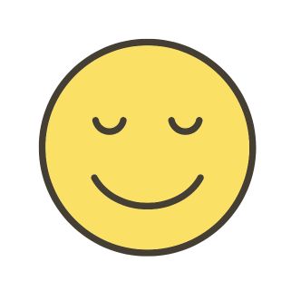 Yellow smiley face with a calm expression