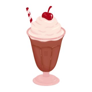 milkshake with straw and cherry on top