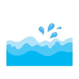 Blue water splashing